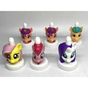 Good 2‎ Grow My Little Pony LOT of 6 Juice Bottle Toppers Fluttershy Pinkie Pie